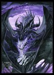 acrylic purple black dragon  Media: Acrylic paint and acrylic ink on A3 mixed media paper.  That feeling where you spent too long on something you didn't like that much in the first place.
