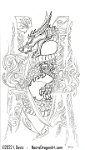 ink celticish dragondoodle  July 2022 Sakura Pigma pens in 16:9 Winsor & Newton sketchbook, 90gsm paper. Rather unfinished doodle.