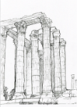 inksketch anthens  Aug 2022 Sakura Pigma pens in 16:9 Winsor & Newton sketchbook, 90gsm paper. Taken in Athens, years ago. I think it was Athens anyway. One of the various trips to Greece in my 20s anyway. Looks like it should have been simple to draw but this was a headache!